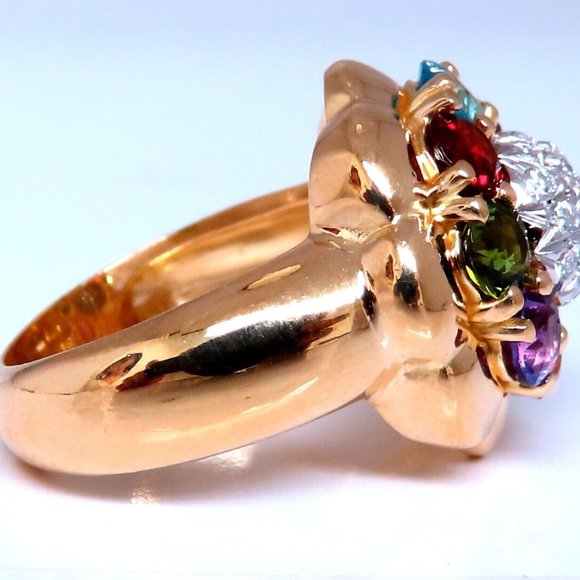 2.50ct ttw Multigem Diamond Cluster Ring 18kt Gold - Picture 4 of 5